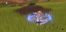 a pixel art of a girl with blonde hair and blue eyes holding a sword in a video game .