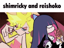 a cartoon with the words shimricky and reishoko on the top