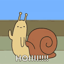 waving snail hoiiii hi hello