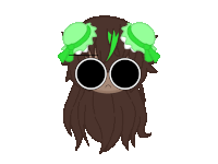 a drawing of a girl wearing sunglasses and a headband