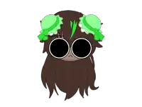 a drawing of a girl wearing sunglasses and a headband