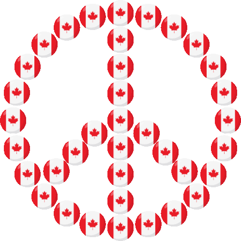 Canada Flag Peace Sign Joypixels Sticker - Canada Flag Peace Sign Peace Sign Joypixels Stickers