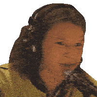 a woman wearing headphones and a yellow jacket is talking into a microphone