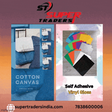 cotton canvas and self adhesive vinyl gloss advertisements for super traders india