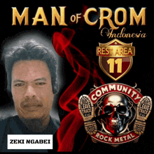 a man is featured on a poster for man of crom indonesia