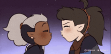a cartoon of two girls kissing with a watermark that says minimax