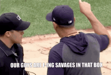 savages savages in that box baseball aaron boone yelling