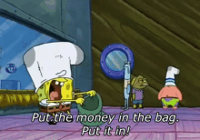 Spongebob Money In The Bag GIF - Spongebob Money In The Bag GIFs