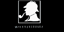 a silhouette of a man with a pipe in his mouth is surrounded by twitter icons