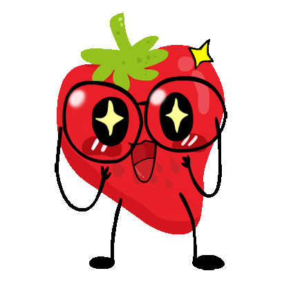 Strawberry Red Sticker - Strawberry Red Fruit Stickers