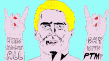 a cartoon of a man drinking ice cold drink