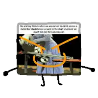 a drawing of a monster with a caption that says me and my friends when we are cursed