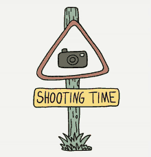 shooting time shooting signage camera warning