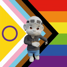 a cartoon character with a hoodie that says trust on it
