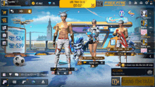 a screenshot of a game called free fire shows three characters