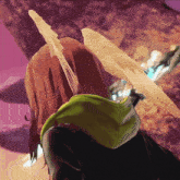 a video game character with wings and a green hood