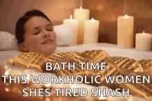 relaxing waffles bathtub