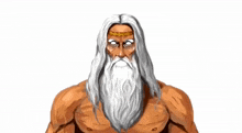 a cartoon drawing of a man with a beard and a crown on his head
