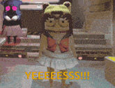 a cartoon character in a sailor suit says yeeeess
