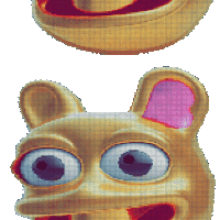 a cartoon drawing of a cat with big eyes