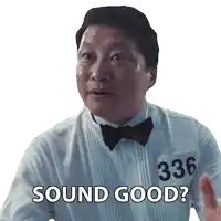 a man in a tuxedo with the number 336 on his shirt