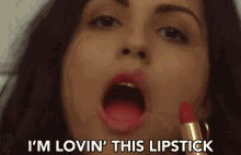 Eating Lipstick GIF - Key Of Awesome Lovin This Lipstick Eating Lipstick GIFs
