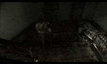 a man in shorts is standing on a set of stairs in a game