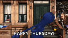 elmo from sesame street says " happy thursday "