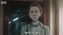 a woman says sorry i 'm late in a cartoon
