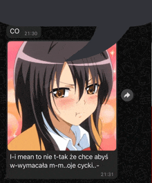 a screenshot of a telegram conversation with a picture of a girl