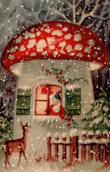 Merry Christmas Mushroom GIF - Merry Christmas Mushroom Snow GIFs