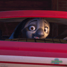 a picture of a sloth in a red car with zootopia 2 written on the bottom