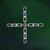 an aerial view of a space ship with a green background .