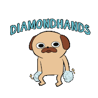 Diamondhands Doggo Sticker - Diamondhands Doggo Pug Stickers