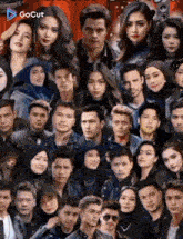 a group of people standing next to each other in a collage .