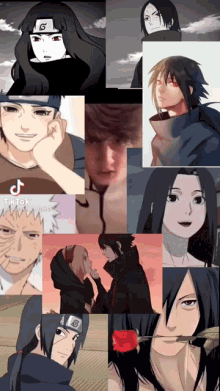 a collage of anime characters with the number 6 on their headband