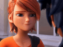 a cartoon character with red hair and freckles
