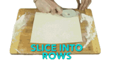 slice into rows starch powder baking slice