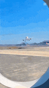 an airplane is taking off from an airport runway with the caption cap cut