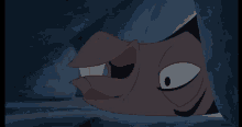 a cartoon character from the emperor 's new groove is surrounded by bats with his mouth open .