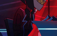 a cartoon character with red hair and red eyes