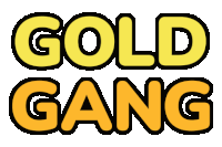 a yellow and black logo that reads gold gang