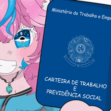 a blue passport with the words ministerio do trabalho e educação