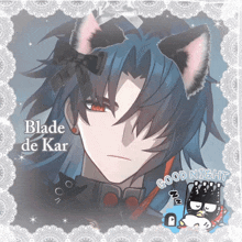 a picture of blade de kar with a cat ear on his head