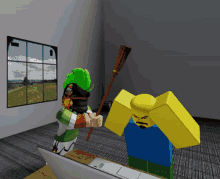 Beat Up Broomstick GIF - Beat Up Broomstick Roblox GIFs
