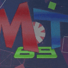 a red white and blue logo that says mt