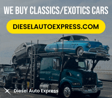 a truck that says diesel auto express on the side of it