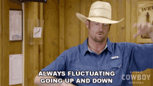 Always Fluctuating Going Up And Down Ultimate Cowboy Showdown GIF - Always Fluctuating Going Up And Down Ultimate Cowboy Showdown Its Variable GIFs