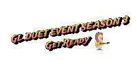 a logo for gl duet event season 3 shows a woman playing a guitar