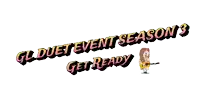 a logo for gl duet event season 3 shows a woman playing a guitar